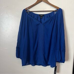 AGB Royal Blue Blouse size L NWT